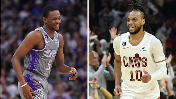 Sacramento Kings guard De’Aaron Fox and Cleveland Cavaliers guard Darius Garland